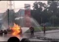 Mobil Kijang Kapsul Terbakar usai Isi BBM di Pom Bensin Leuwiliang