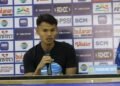 Pemain Persikabo 1973 Dimas Drajad saat Memberikan Keterangan