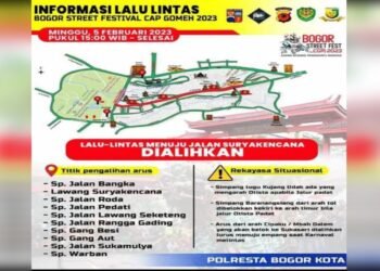 Bogor Street Festival CGM 2023, Ini 10 Titik Pengalihan Arus Lalin di Kota Bogor