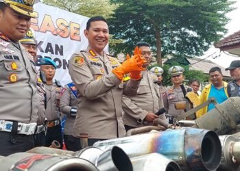 Polisi Musnahkan 563 Knalpot Brong di Kota Bogor