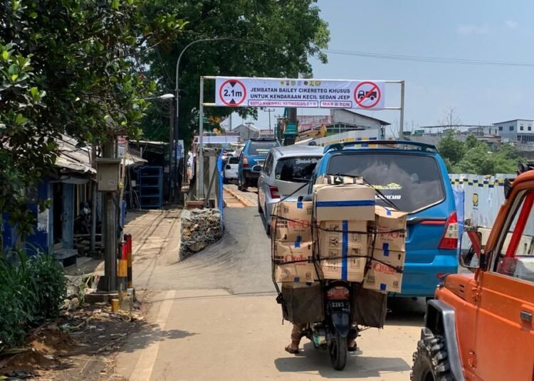 Jembatan Bailey Cikereteg Rampung, Kendaraan Roda Dua Dan Empat Sudah Boleh Melintas