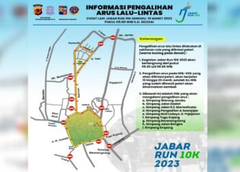 Rekayasa Lalin Bersifat Situasional saat Jabar Run 10K 2023 Digelar Besok.