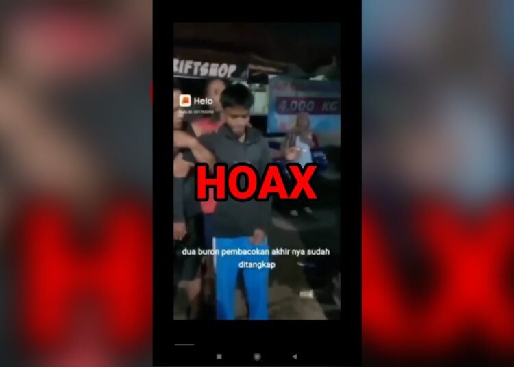 Tangkapan Layar Video Hoax soal Penangkapan Dua Pelaku Pembacokan Simpang Pomad