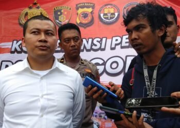 Kasat Reskrim Polresta Bogor Kota, Kompol Rizka Fadhila saat memberikam keterangan pers.