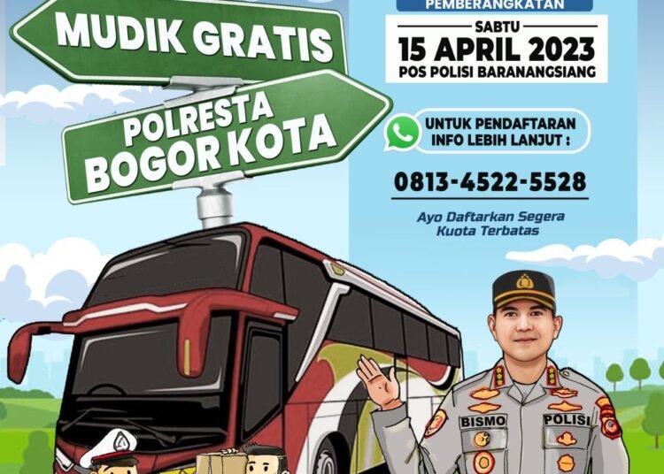 Mudik Gratis Polresta Bogor Kota ke 5 Daerah, Ini Cara daftarnya