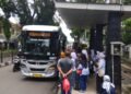 BisKita Trans Pakuan saat berhenti di salah satu halte untuk mengangkut penumpang.