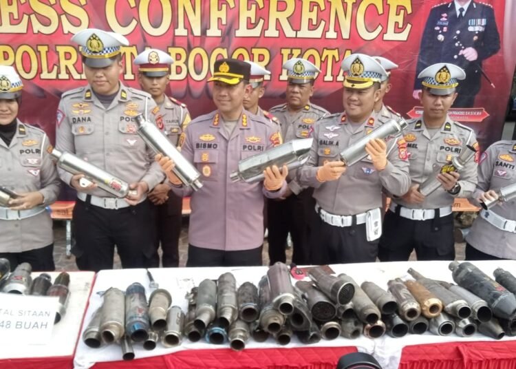 Ribuan Pemotor Berknalpot Brong di Kota Bogor Ganti dengan Standar