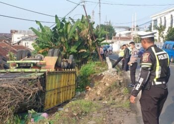 Truk Terguling di Ciampea, 2 Orang Tewas