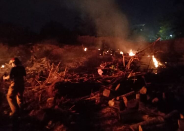 Kebakaran Lahan Kosong di Sukadamai, Damkar Terjunkan 4 Mobil Pemadam