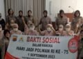Saat Polwan Polresta Bogor Kota Hibur Oma Opa Panti Jompo