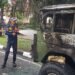 Diduga Korsleting Listrik, Mobil Jeep Terbakar di Jalan Pajajaran