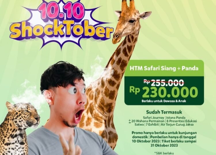 Shocktober 10.10, Masuk Taman Safari Bogor Rp230 Ribu, Buruan Pesan Tiketnya!
