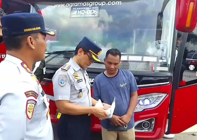 Dishub Kabupaten Bogor Temukan 2 Bus Milik PO Agramas Tidak Layak Jalan