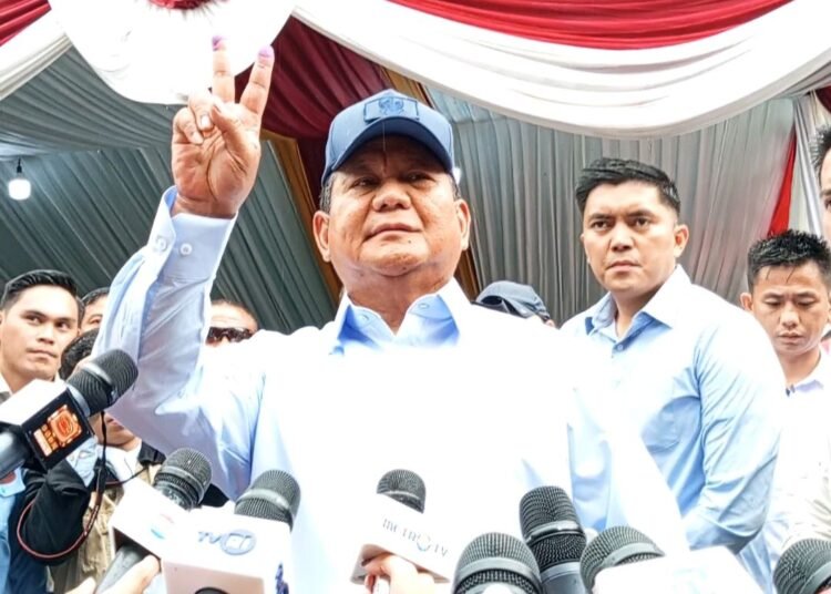 Nyoblos di Babakan Madang, Prabowo Ngarep Menang Satu Putaran 