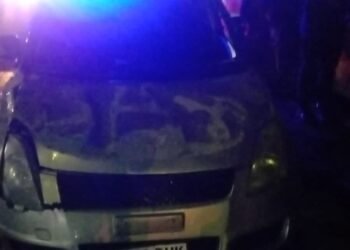 Kondisi mobil usai terguling akibat menabrak pembatas jalan (Dok.Polres Bogor)