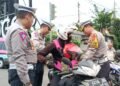 Mudik Aman, Satlantas Polresta Bogor Kota Bagikan Sabuk Keselamatan Anak