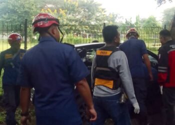 Mobil Tabrak Pohon di Katulampa, Penumpang Terjepit Dievakuasi Damkar