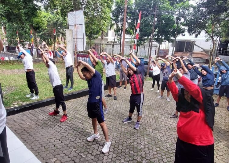Jumat Sehat, Wartawan PWI Kota Bogor Ramai-ramai Olahraga 