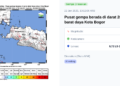 Gempa Bumi Kekuatan 2,6 SR Guncang Kota Bogor