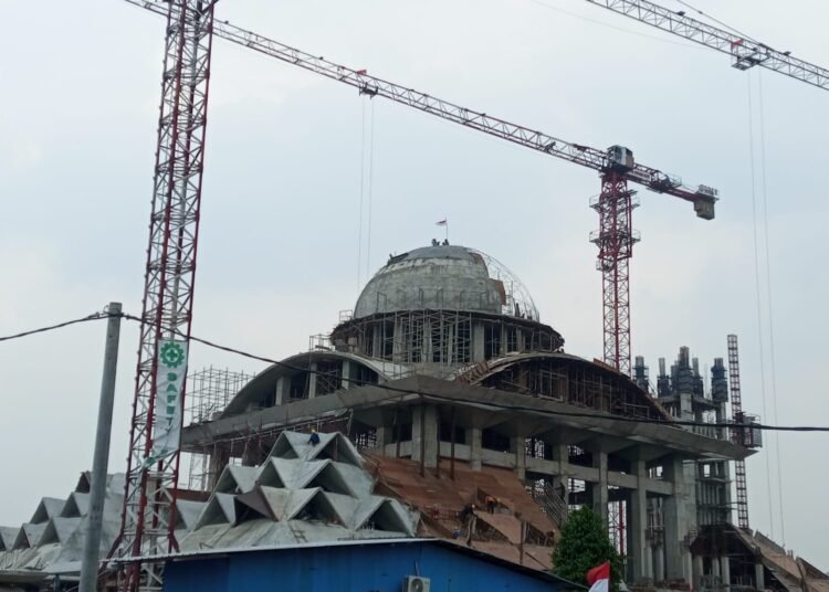 Ditarget Rampung Desember, Pembangunan Masjid Raya Pakansari Baru 57 Persen