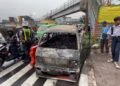 Angkot Terbakar di Jembatan Merah Kota Bogor, Diduga Akibat Percikan Api dari Mesin
