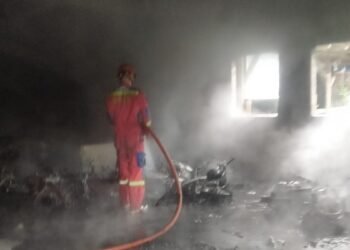 10 Motor Hangus Terbakar di Tempat Parkir di Jalan Mayor Oking Kota Bogor 