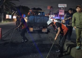 Perbaikan Jalan Raya Parung Bogor oleh Kementerian PU