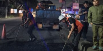 Perbaikan Jalan Raya Parung Bogor oleh Kementerian PU