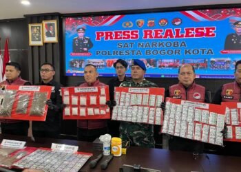 Satresnarkoba Polresta Bogor Kota Ungkap 82 Kasus Narkoba, 65 Tersangka Diamankan