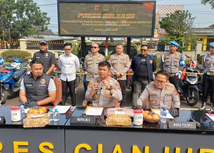 Polres Cianjur Amankan 34 Motor Curian dan Tangkap 6 Pelaku Curanmor