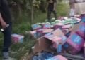 Akibat Pecah Ban Truk Box Terguling di Jalur Lingkar Selatan Sukabumi