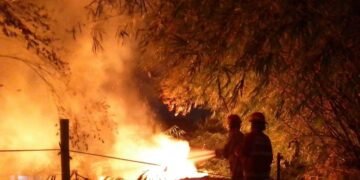 Pembakaran Sampah Sebabkan Lahan Pembuangan Limbah di Gunungputri Terbakar 