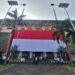 Simbol Penghormatan Jelang HUT RI, Bendera Merah Putih Raksasa Dipasang di Stadion Pakansari