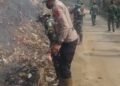 Api Belum Padam, Polres Sukabumi Kota Bareng TNI Berjibaku Padamkan TPA Cikundul