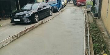 Jalan Benda-Durengede Cicurug Akhirnya Dibeton Dinas PU
