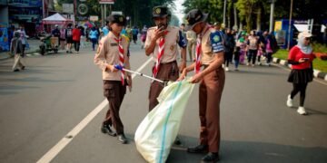 Pramuka Kota Bogor Turun ke Jalan, Edukasi Warga Pilah Sampah di World Cleanup Day 2026